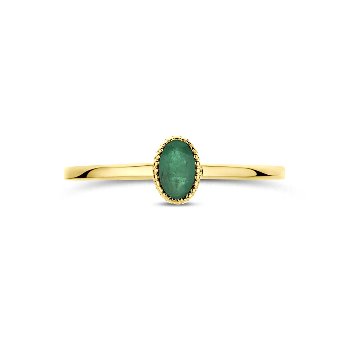 Ring smaragd 14K geelgoud groen