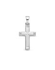 zilver gerhodineerd hanger kruis poli/mat gediamanteerd 20 mm 1340469