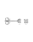 14K witgouden oorknoppen lab grown diamant 0.20ct. 2x 0.10ct h si 3,25 mm - 4106436