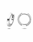 Zilveren gerhodineerde klapoorringen zirkonia 14,5 mm - 1341707