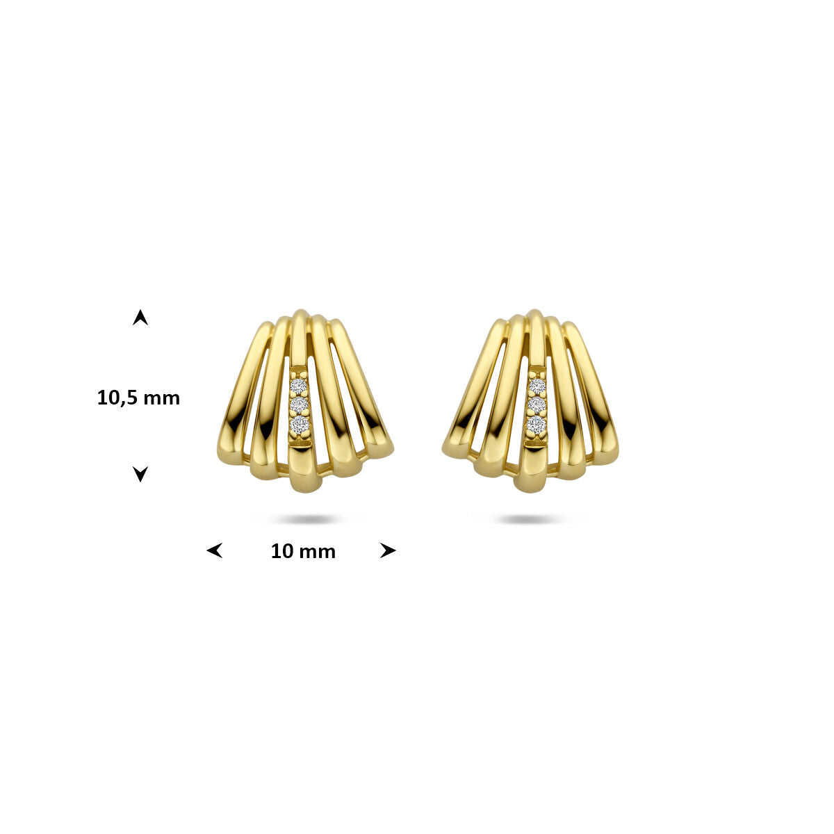 Fantasy Collection Oorbellen diamant 0.03ct (2x 0.015ct) h si 10,5 mm 14K geelgoud