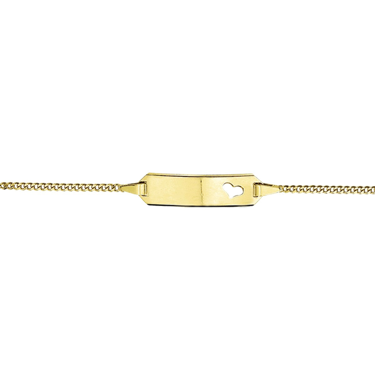 Fantasy Collection 9K graveerarmband hart plaat 5,0 mm 9K geelgoud