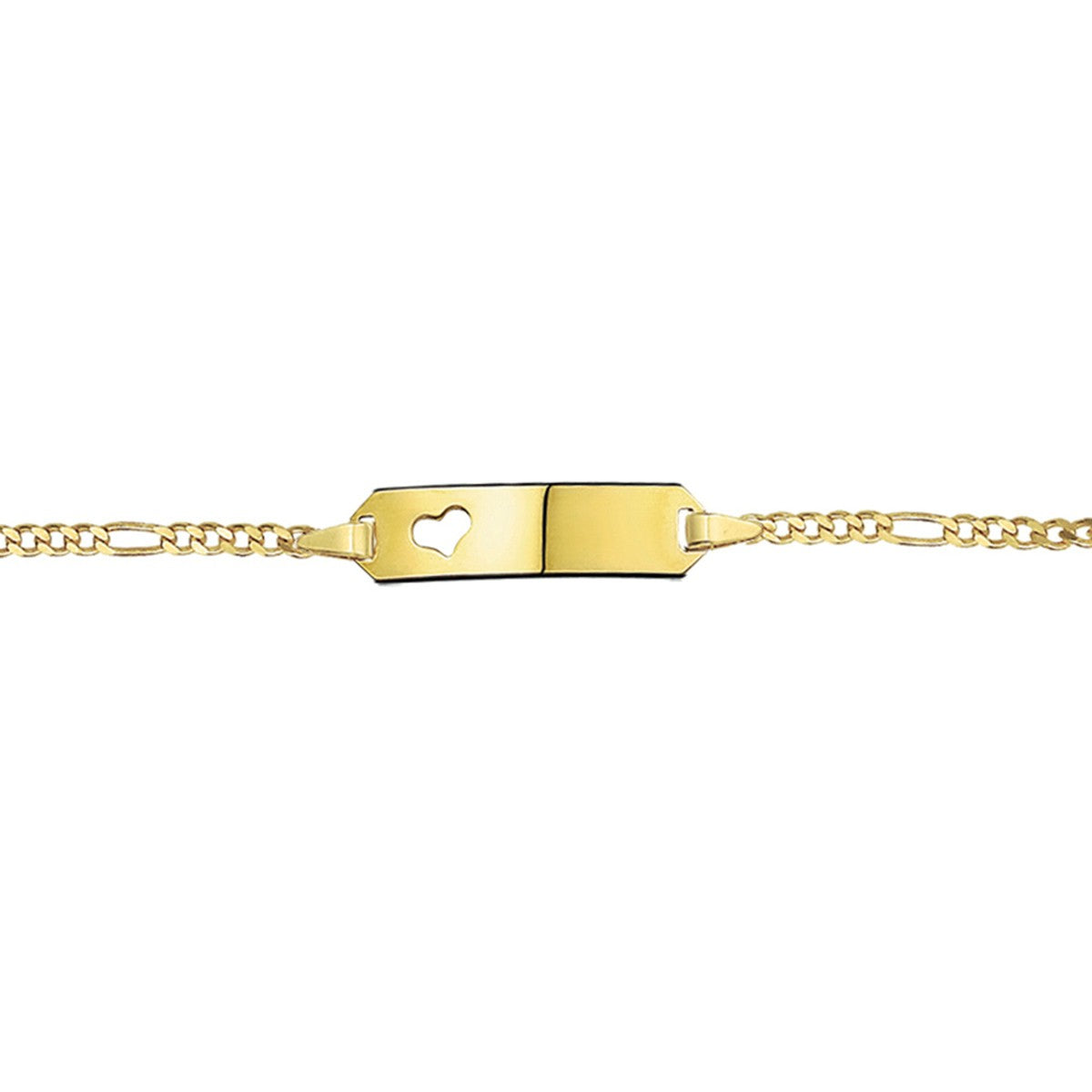 Fantasy Collection 9K graveerarmband hart plaat 5,0 mm 9K geelgoud