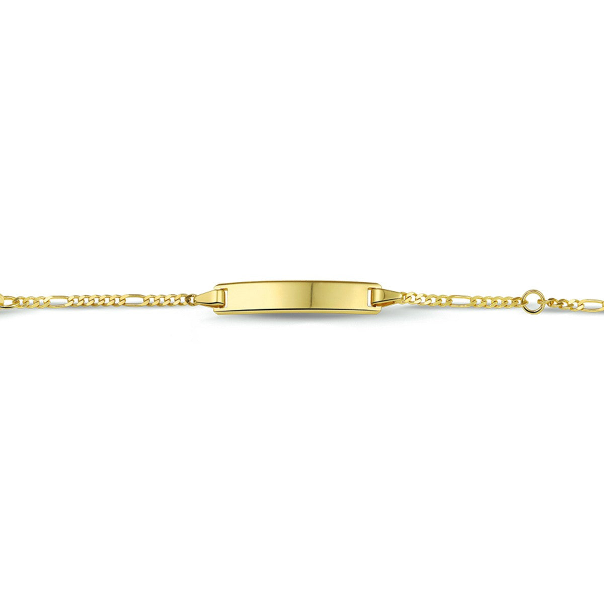 Fantasy Collection 9K graveerarmband figaro plaat 5,0 mm 9K geelgoud