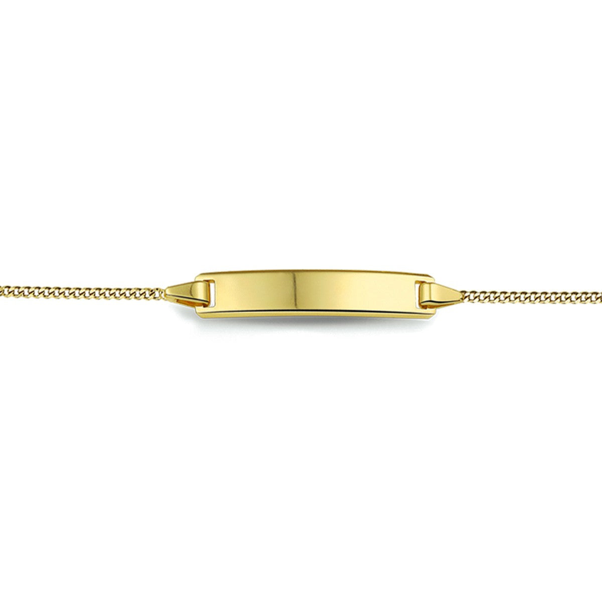 Fantasy Collection 9K graveerarmband gourmette plaat 5,0 mm 9K geelgoud