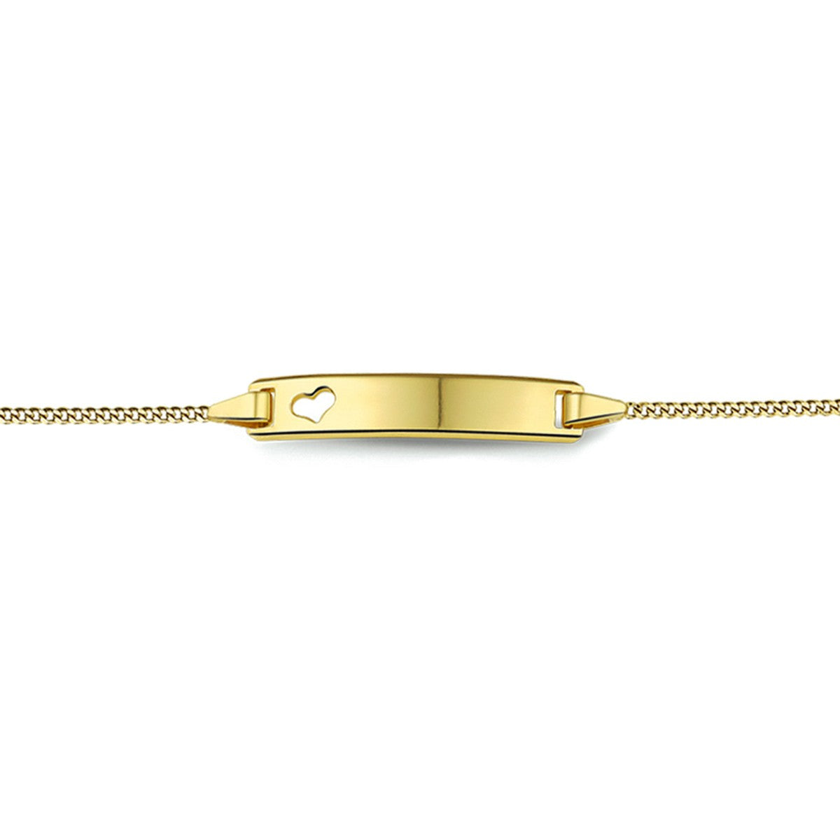 Fantasy Collection 9K graveerarmband hart plaat 5,0 mm 9K geelgoud