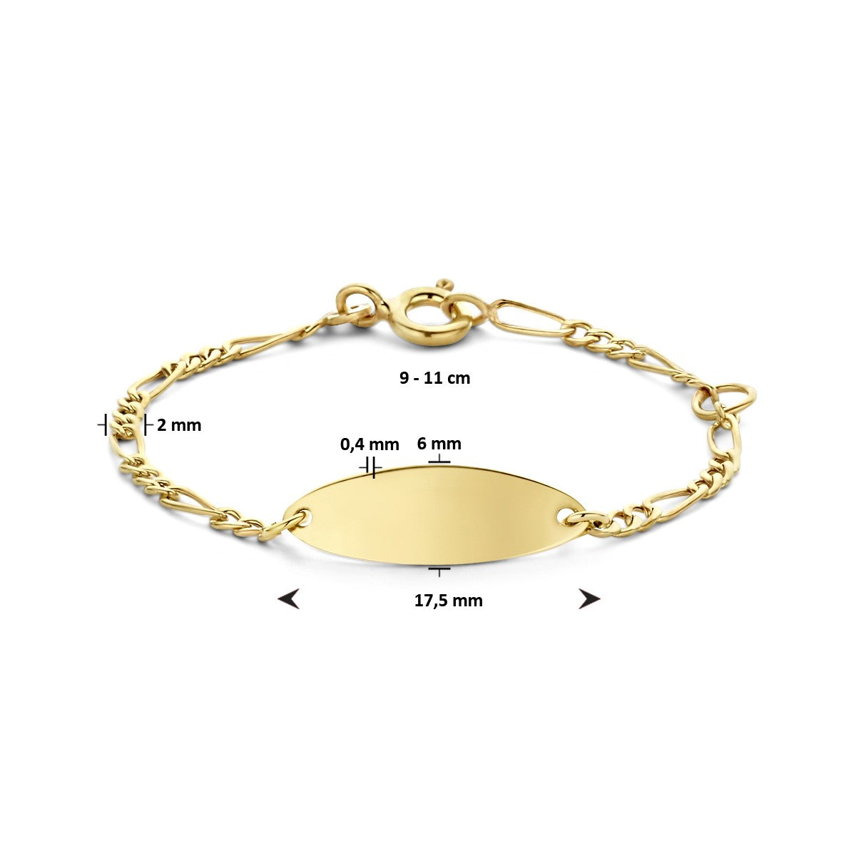 Fantasy Collection 9K graveerarmband plaat 6,0 mm 9K geelgoud