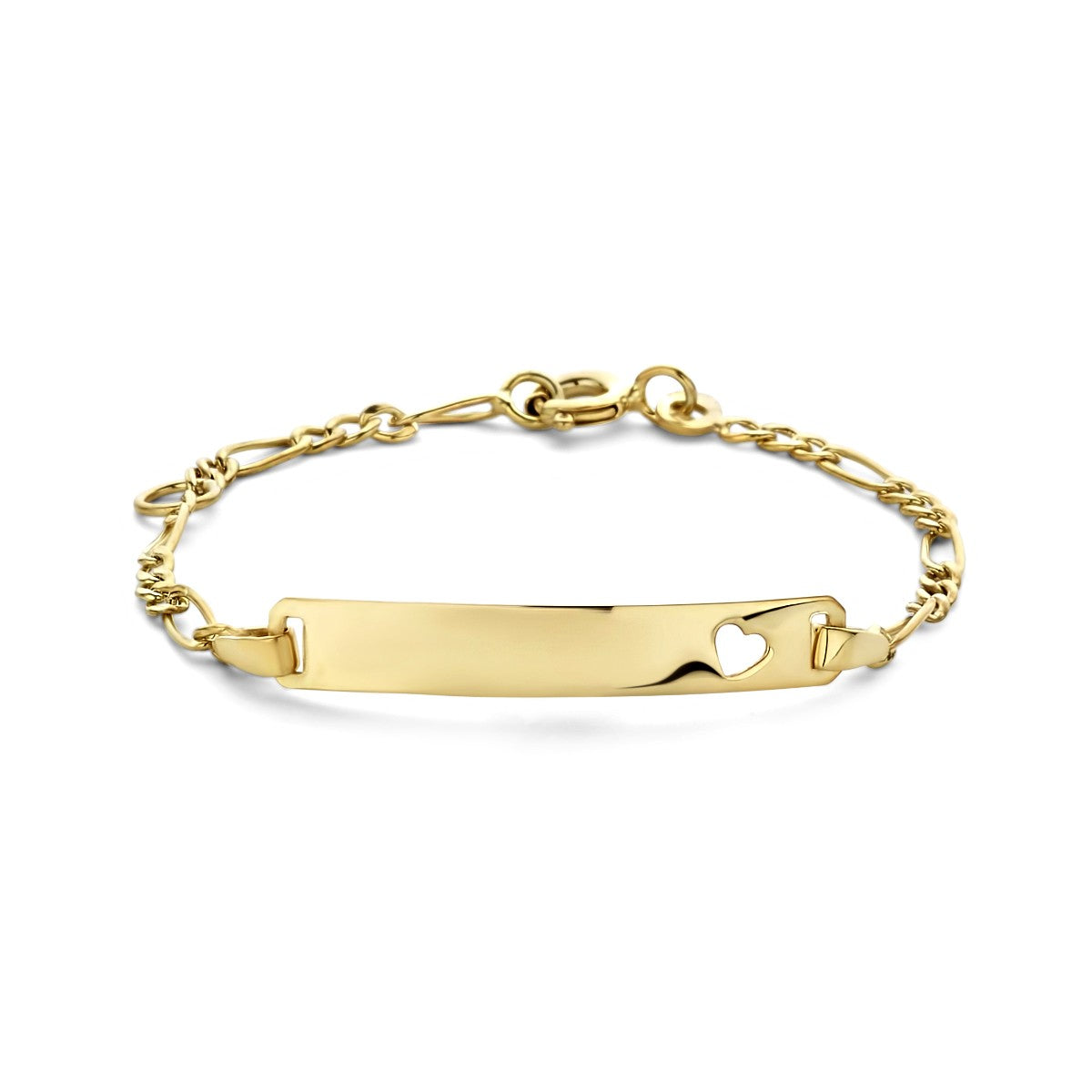 Fantasy Collection 9K graveerarmband hart plaat 4,0 mm 9K geelgoud