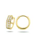 9K geelgoud kleurig klapoorringen zirkonia 11,5 mm - 8000160 - PansiteNederland.nl