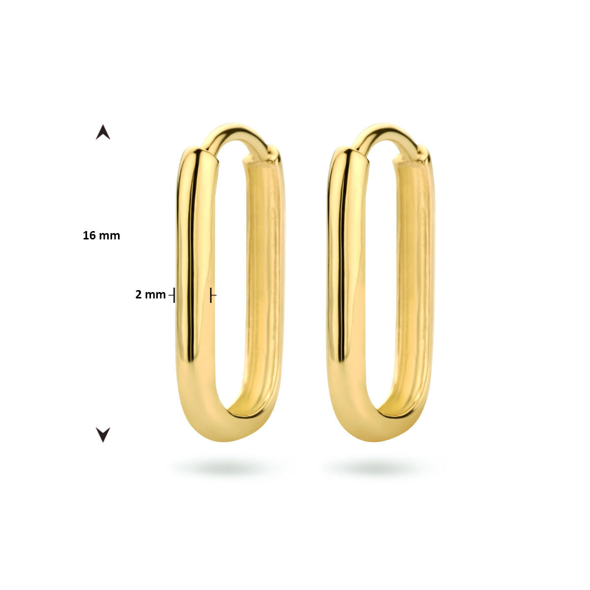 Fantasy Collection Oorbellen paperclip 16 mm 9K geelgoud