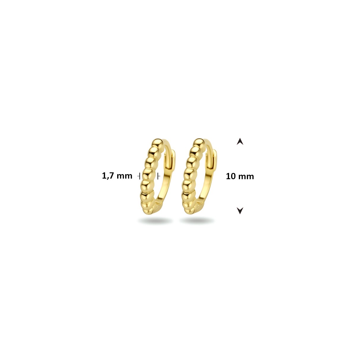 Oorbellen bolletjes 10 mm 9K geelgoud