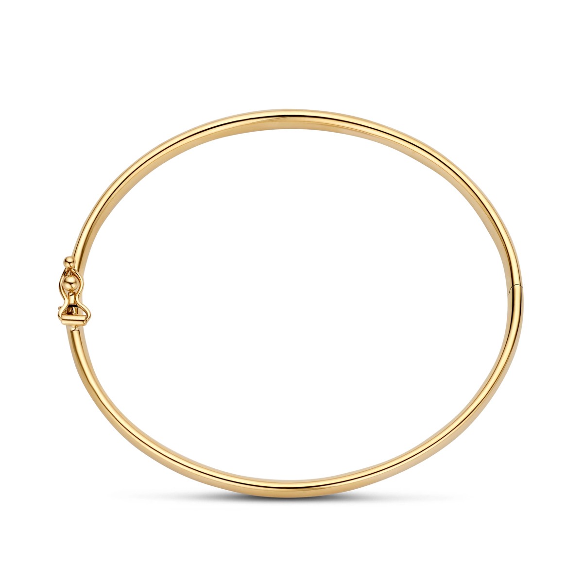 9K bangle scharnier ovale buis 5,0 mm 9K geelgoud