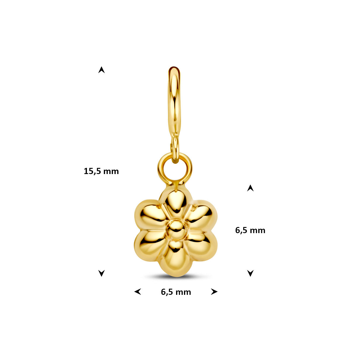 Fantasy Collection Slotbedel bloem 9K geelgoud 6,5 mm - afbeelding 4