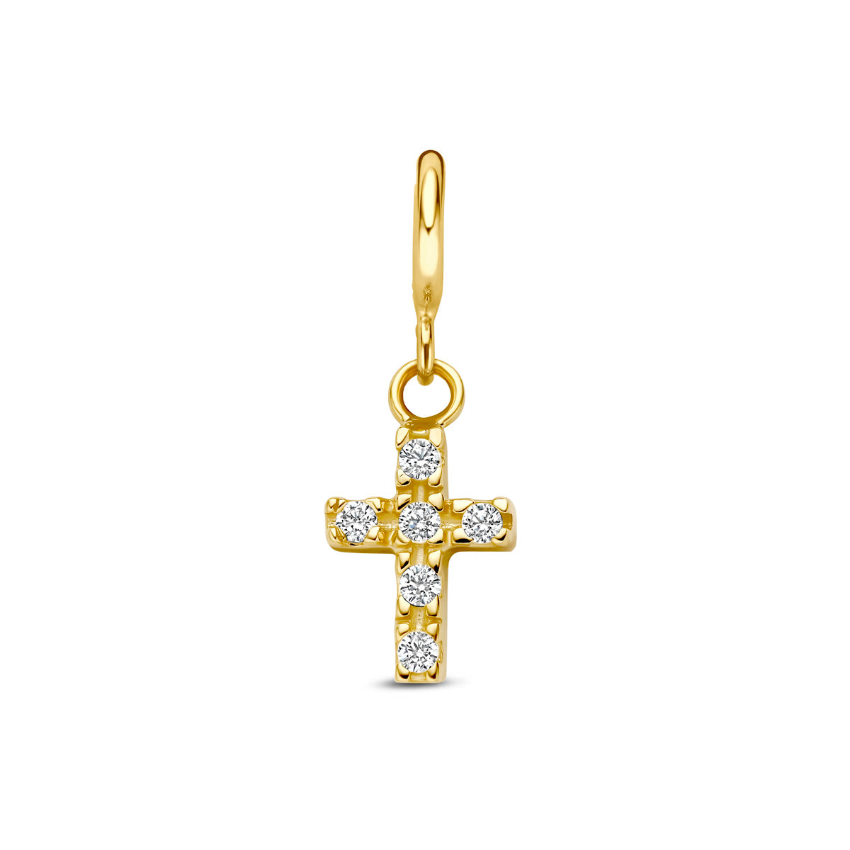 Fantasy Collection Slotbedel kruis zirkonia 9K geelgoud 8,5 mm