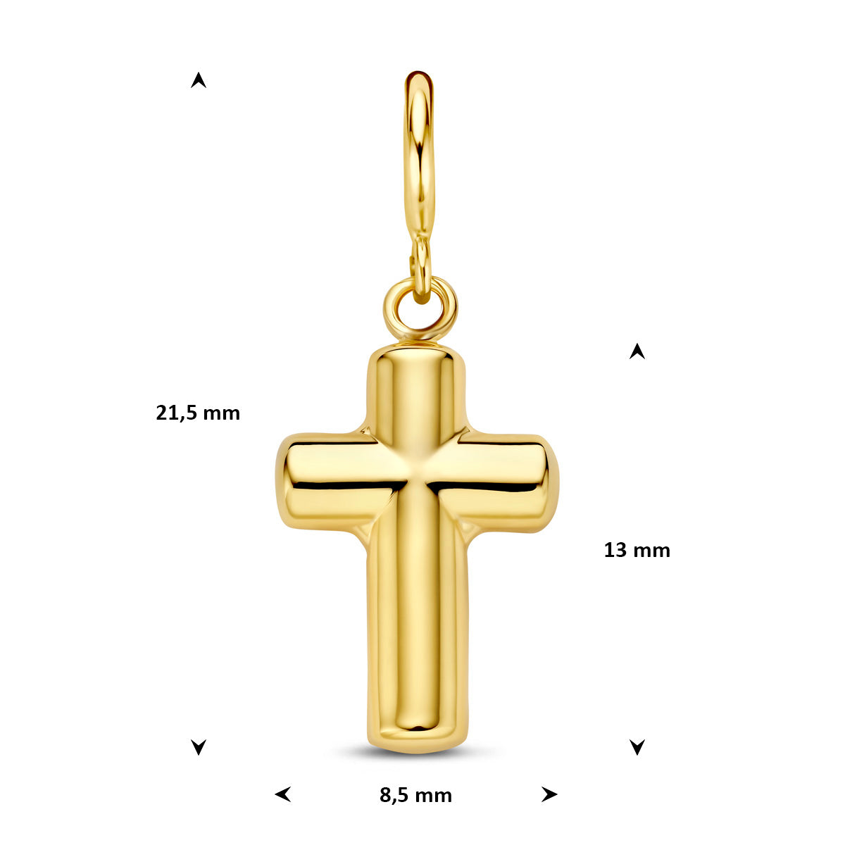 Fantasy Collection Slotbedel kruis 9K geelgoud 13 mm - afbeelding 4