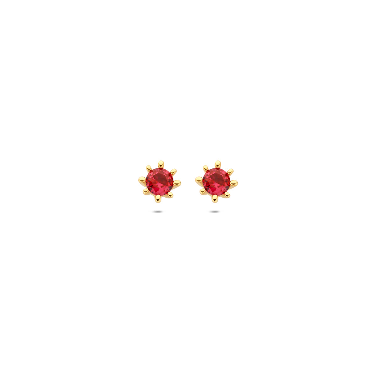 Fantasy Collection Oorknoppen rood zirkonia 9K geelgoud 4,5 mm