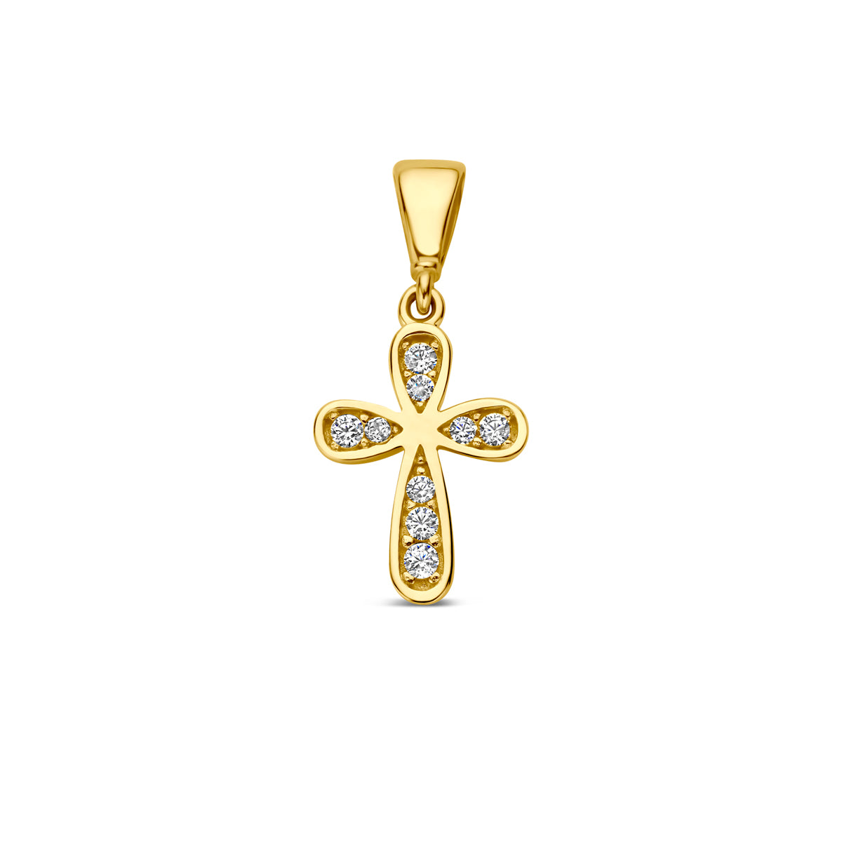 Fantasy Collection Hanger kruis zirkonia 9K geelgoud 12 mm