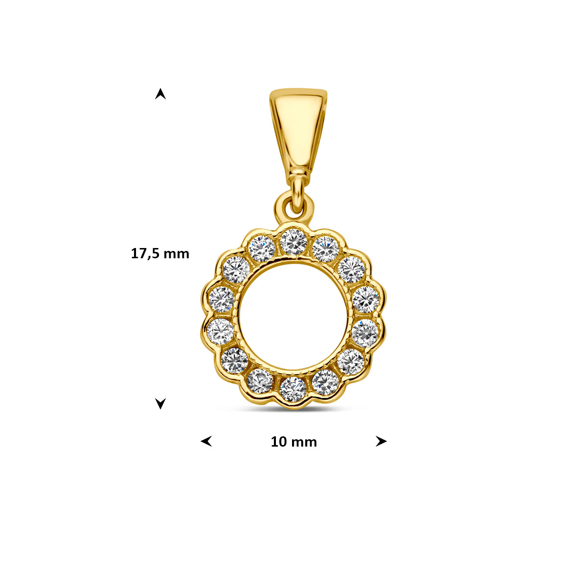 Fantasy Collection Hanger zirkonia 9K geelgoud 10 mm - afbeelding 4