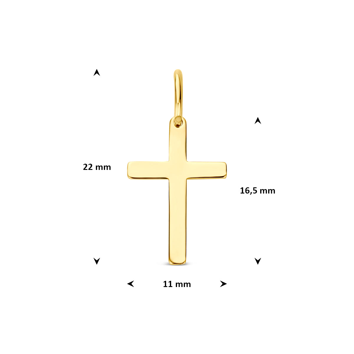 Fantasy Collection Hanger kruis 9K geelgoud 16,5 mm - afbeelding 4