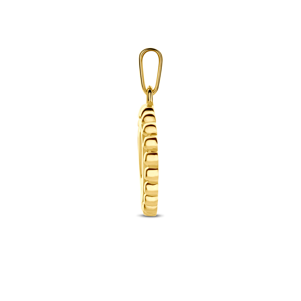 Fantasy Collection Hanger rondje bolletjes zirkonia 9K geelgoud 13,5 mm - afbeelding 3