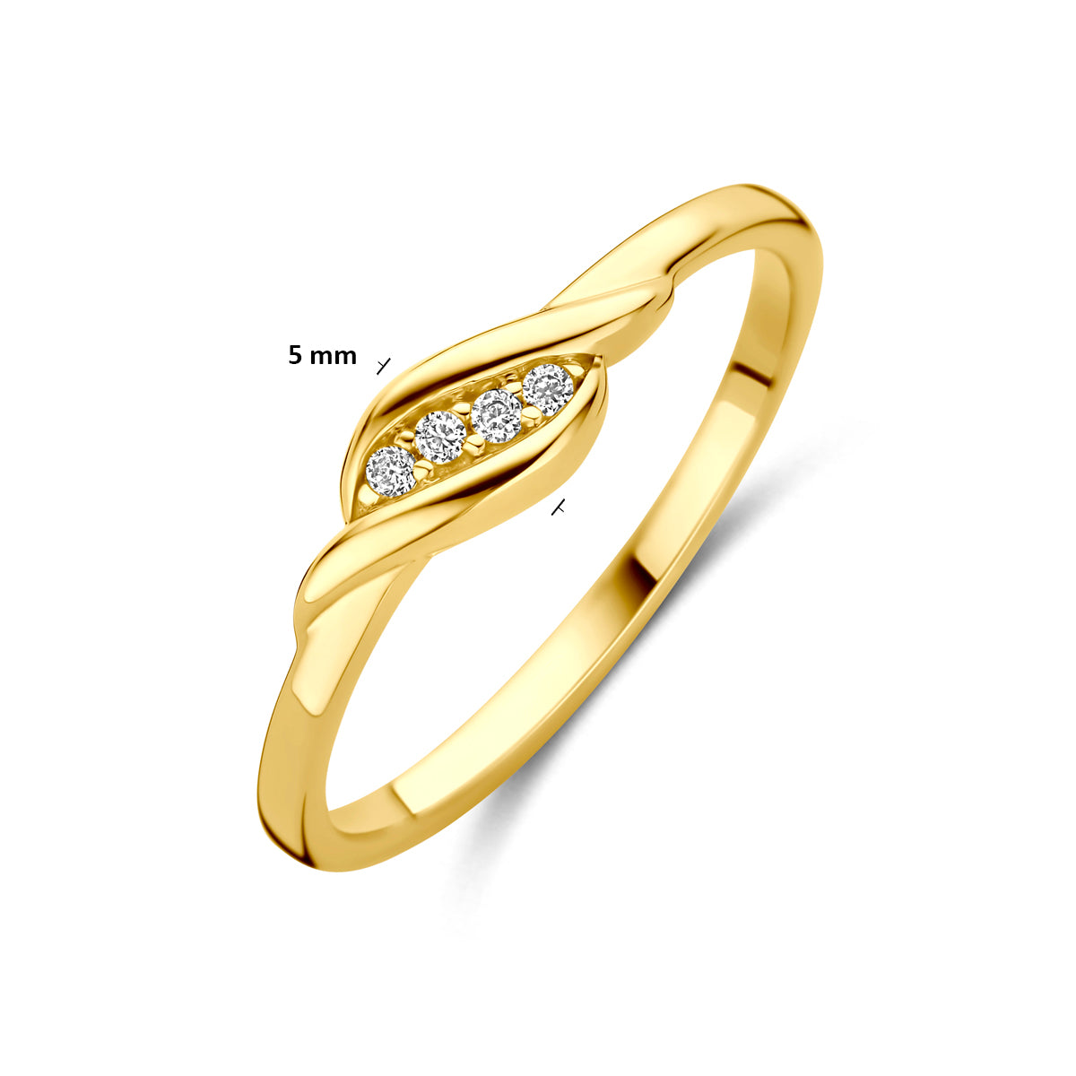 9k ring zirkonia 9K geel