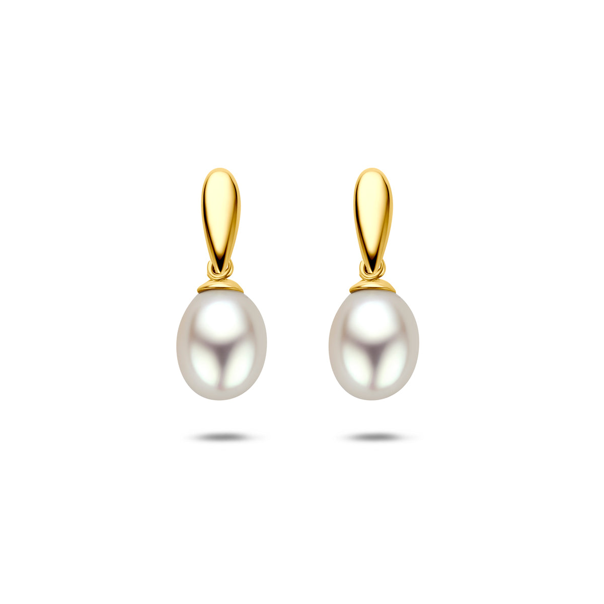 Fantasy Collection Oorhangers parel 9K geelgoud 19 mm
