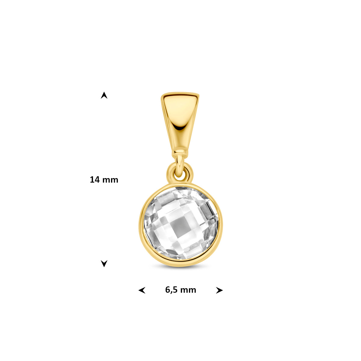 Fantasy Collection Hanger zirkonia rond 9K geelgoud 6,5 mm - afbeelding 4