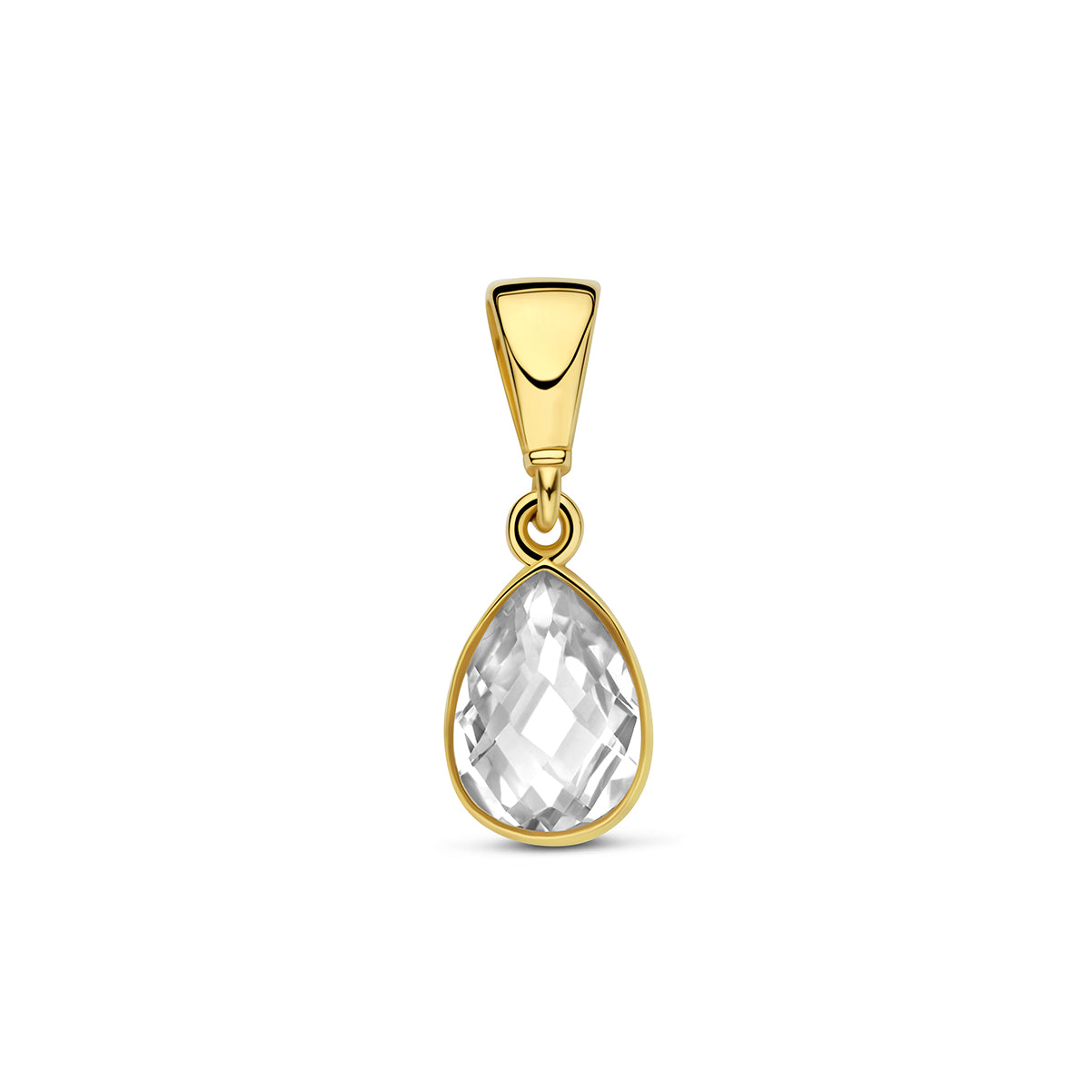 Fantasy Collection Hanger zirkonia peer 9K geelgoud 7,5 mm