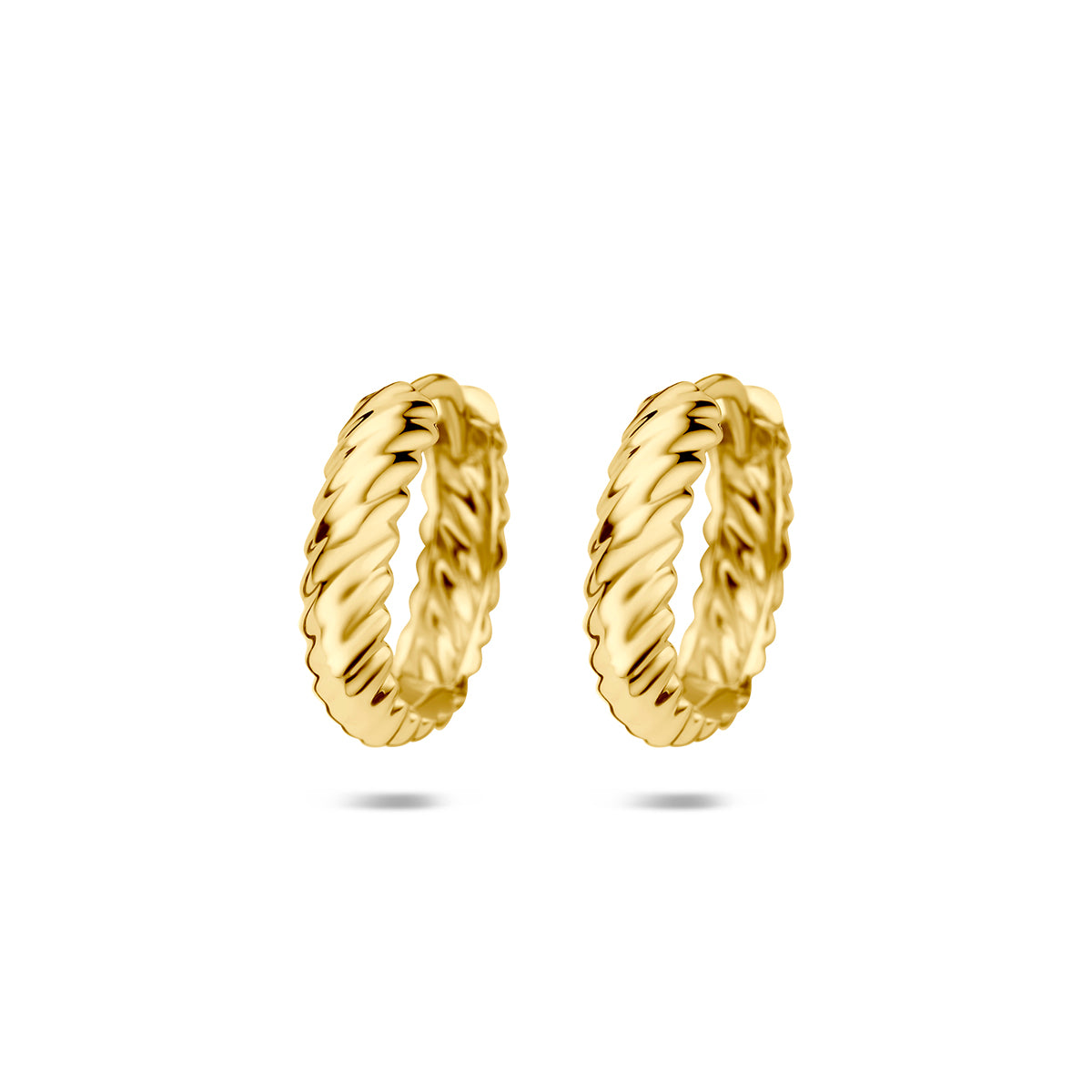 Klapoorringen gedraaid buis 9K geelgoud 3,5 mm