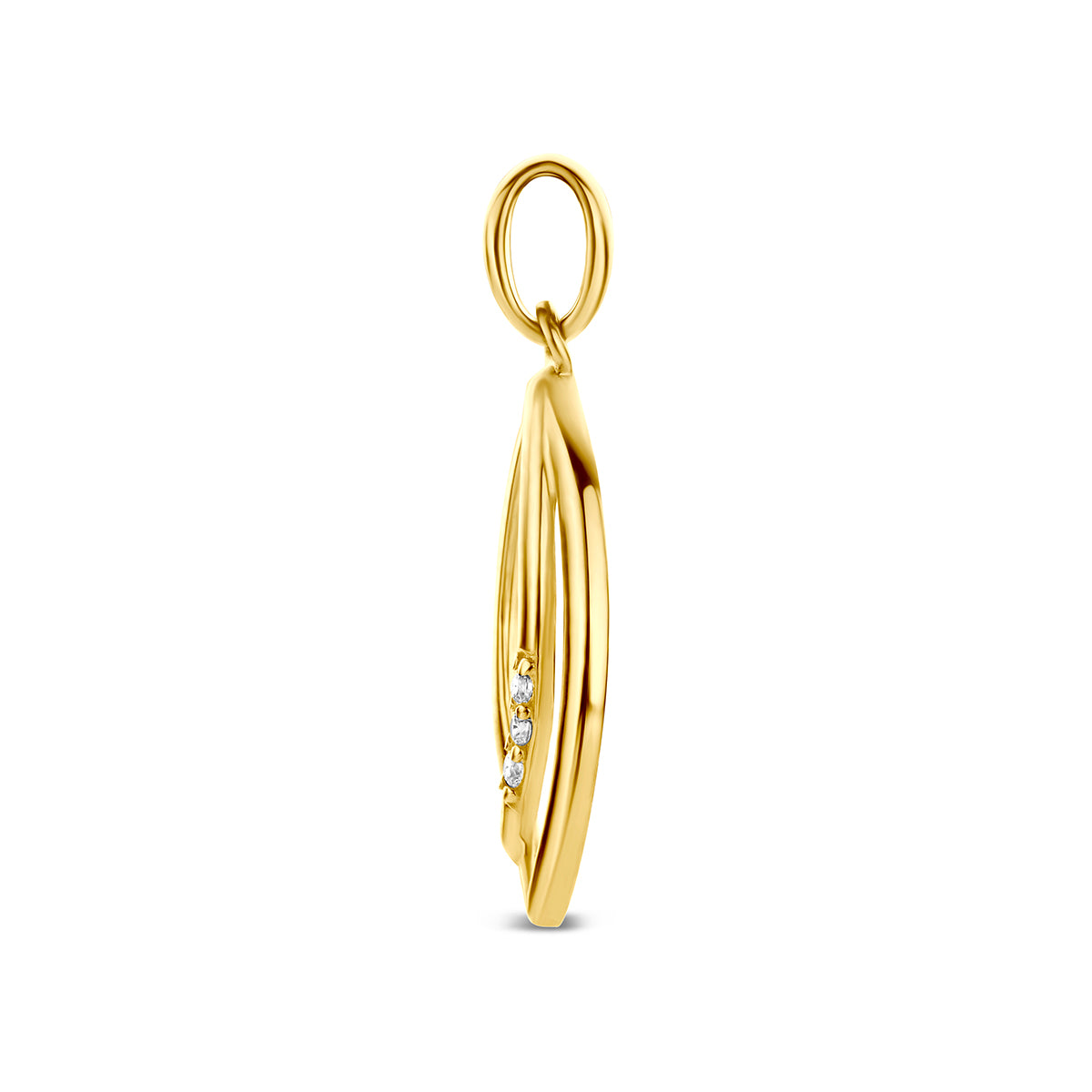 Hanger zirkonia 9K geelgoud 14 mm