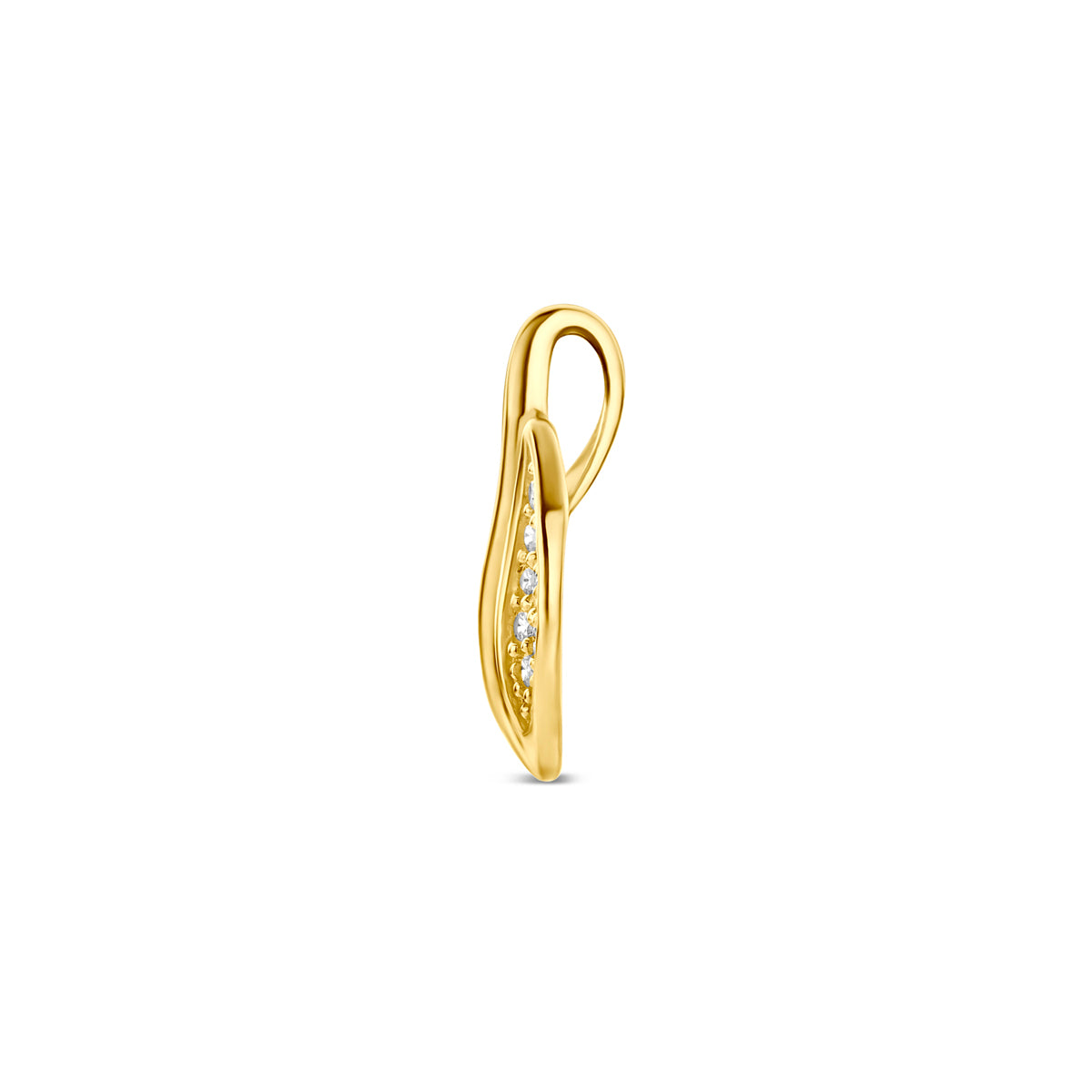 Hanger zirkonia 9K geelgoud 12 mm wit