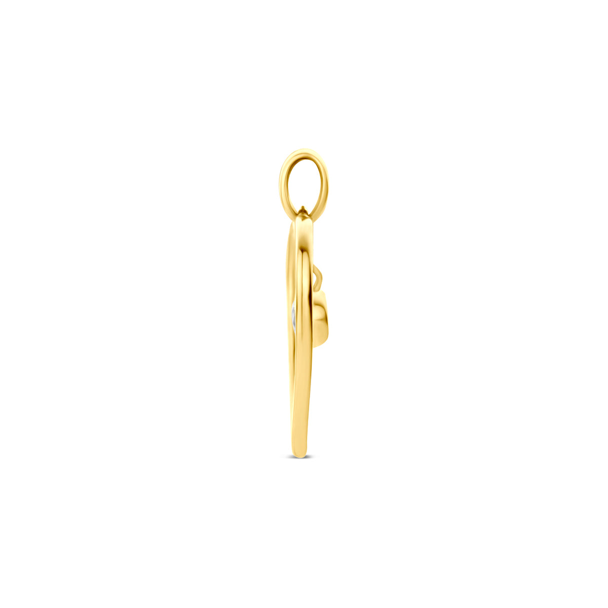 Hanger hart zirkonia 9K geelgoud 13 mm