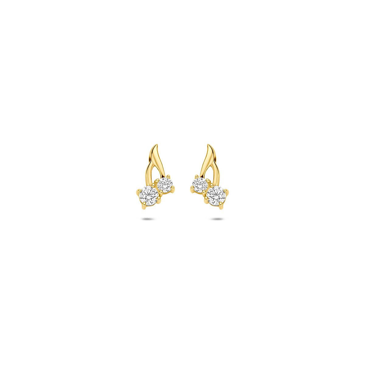 Oorknoppen zirkonia 9K geelgoud 8,5 mm