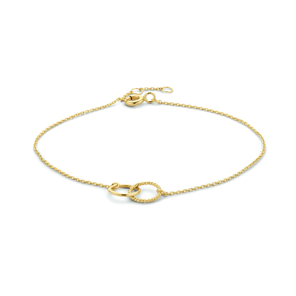 Fantasy Collection Armband rondjes 9K geelgoud 16,5 - 17,5 - 18,5 cm