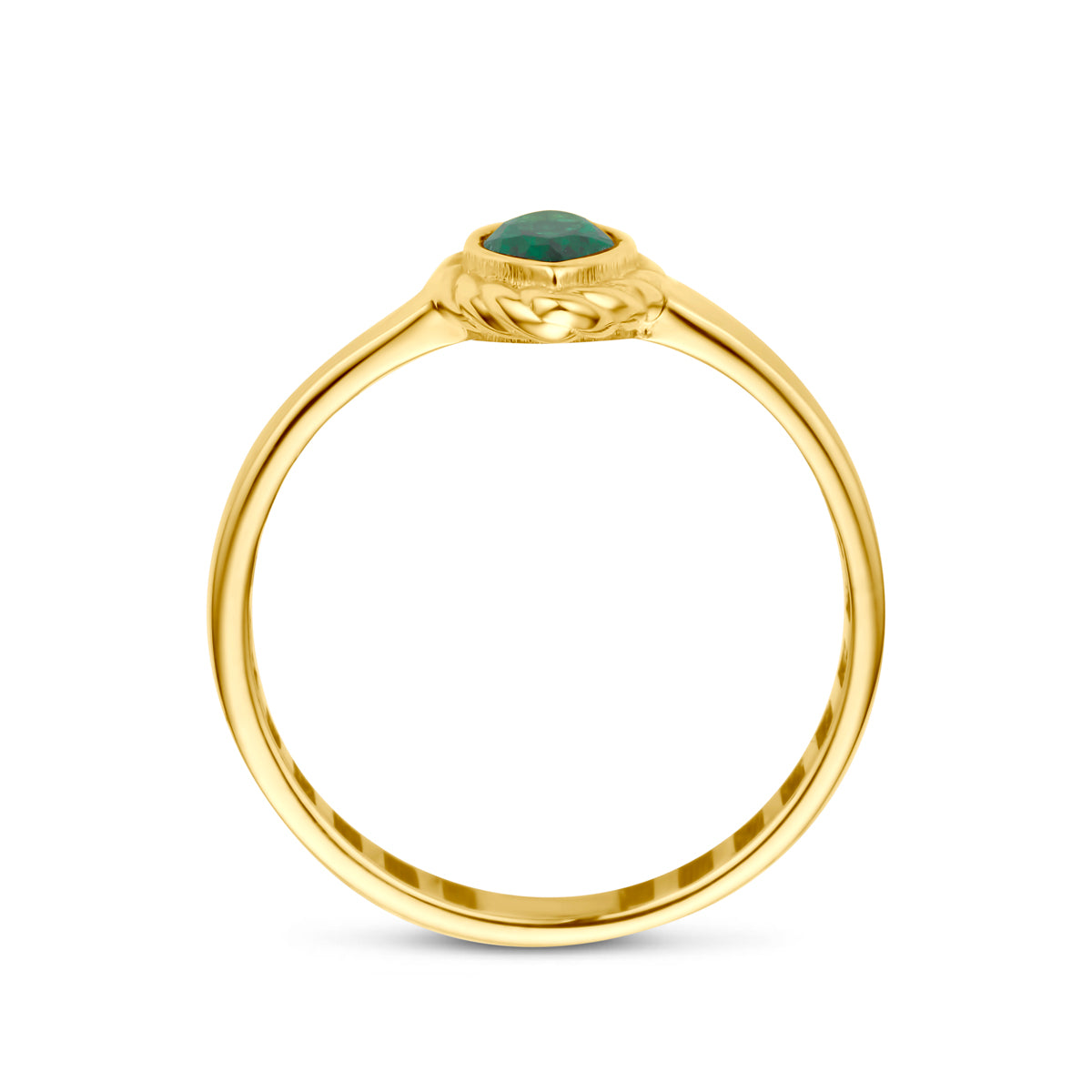 Ring groen zirkonia 9K geelgoud