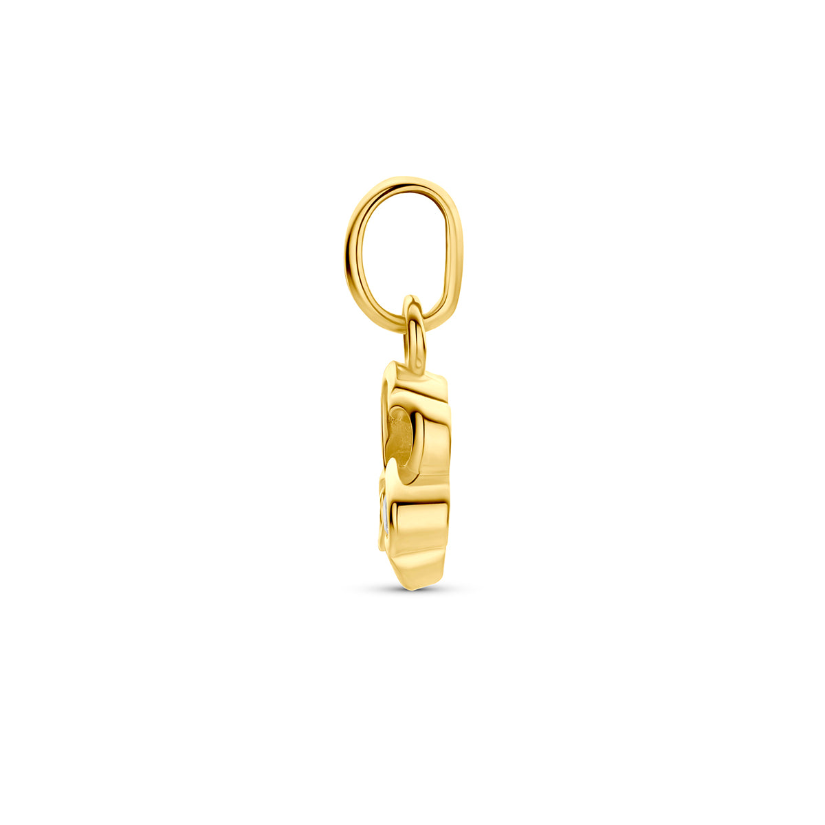 Fantasy Collection Hanger klavertje zirkonia 9K geelgoud 8 mm - afbeelding 3