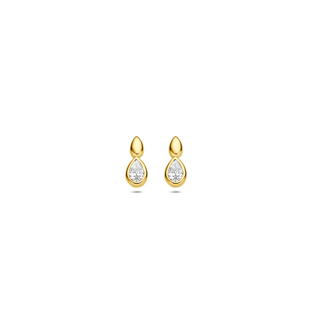 Fantasy Collection Oorknoppen zirkonia 9K geelgoud 7 mm