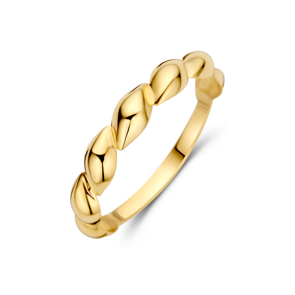 Ring gedraaid 9K geelgoud 3.5 mm