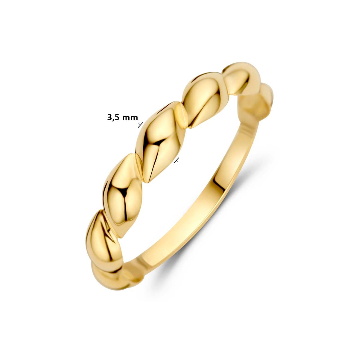 Ring gedraaid 9K geelgoud 3.5 mm