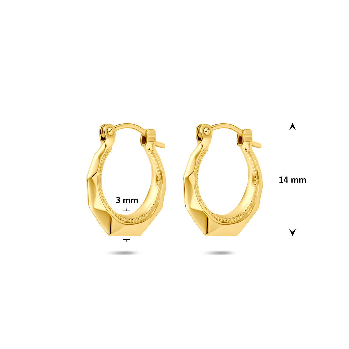 Fantasy Collection Oorringen lapide 9K geelgoud 14 mm - afbeelding 4