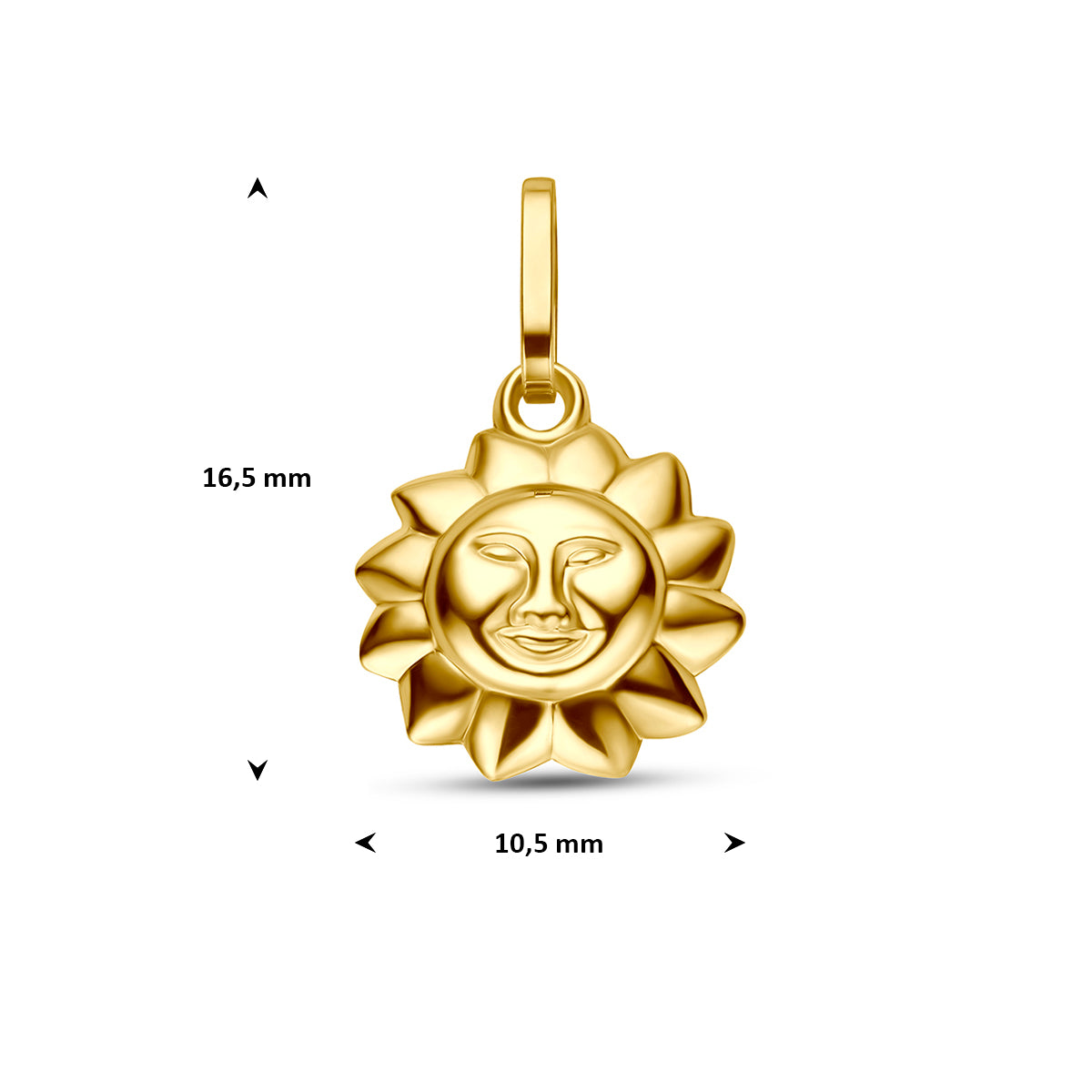 Fantasy Collection Hanger zon 9K geelgoud 10,5 mm - afbeelding 4