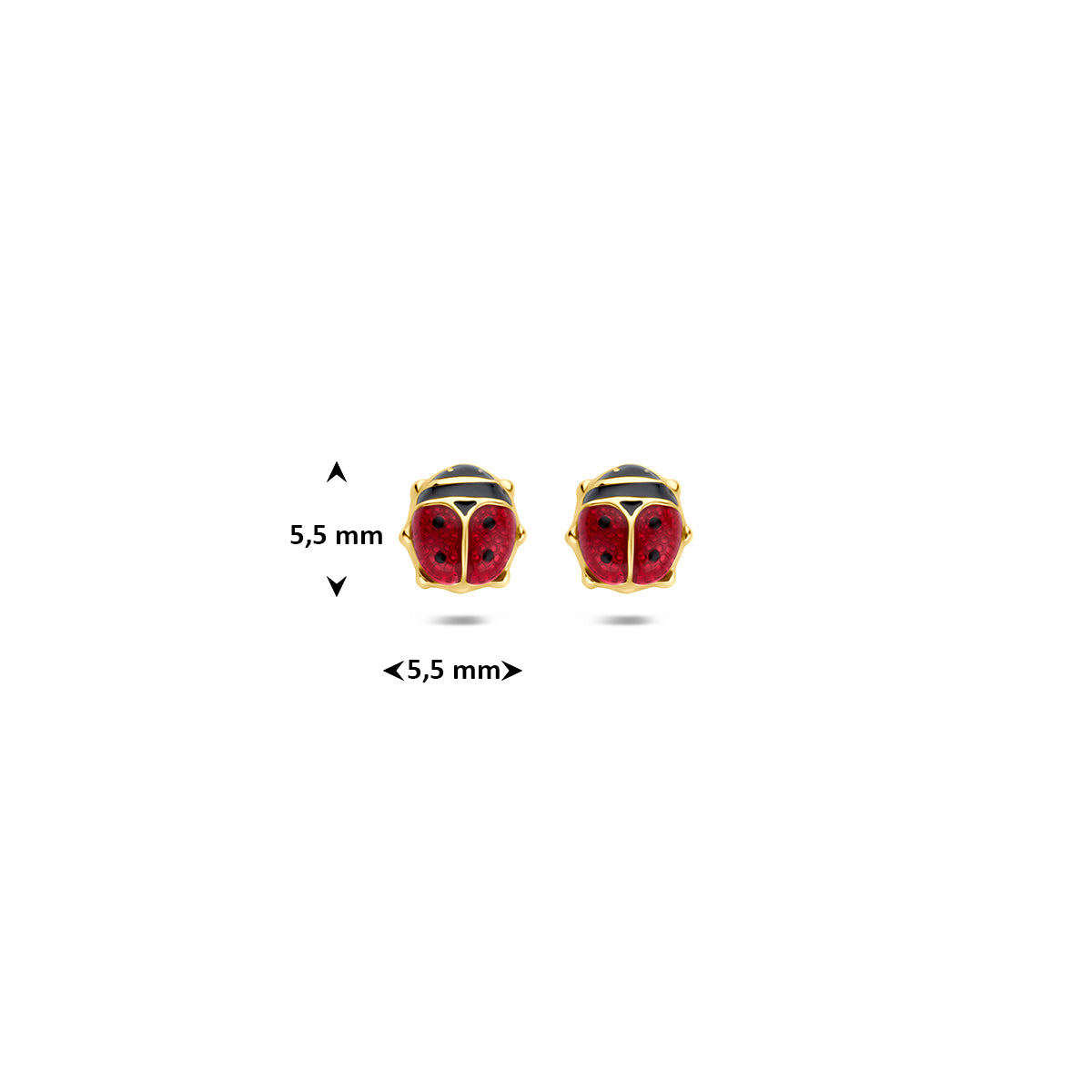 Fantasy Collection Oorknoppen lieveheersbeestje 9K geelgoud 5,5 mm - afbeelding 4