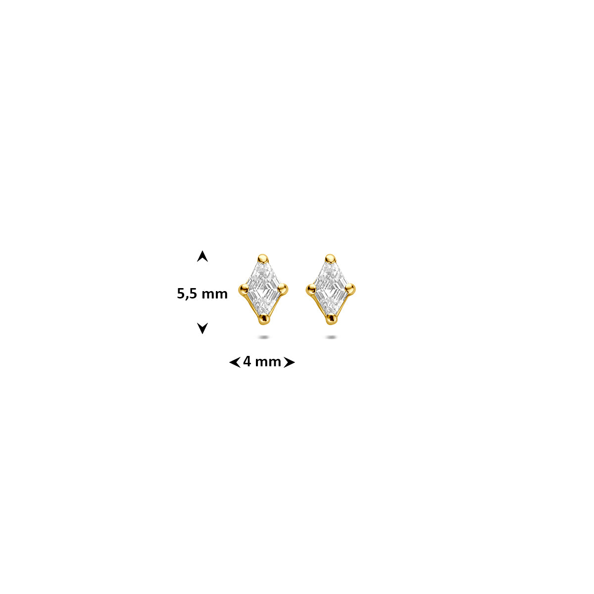 Fantasy Collection Oorknoppen zirkonia 9K geelgoud 5,5 mm - afbeelding 4