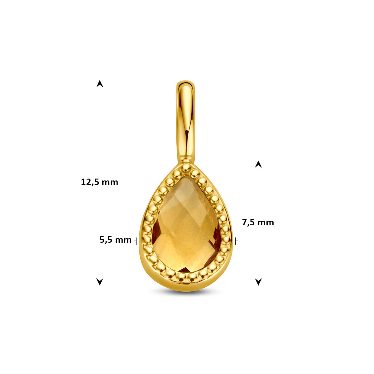 Fantasy Collection Hanger citrien 9K geelgoud 7,5 mm - afbeelding 4