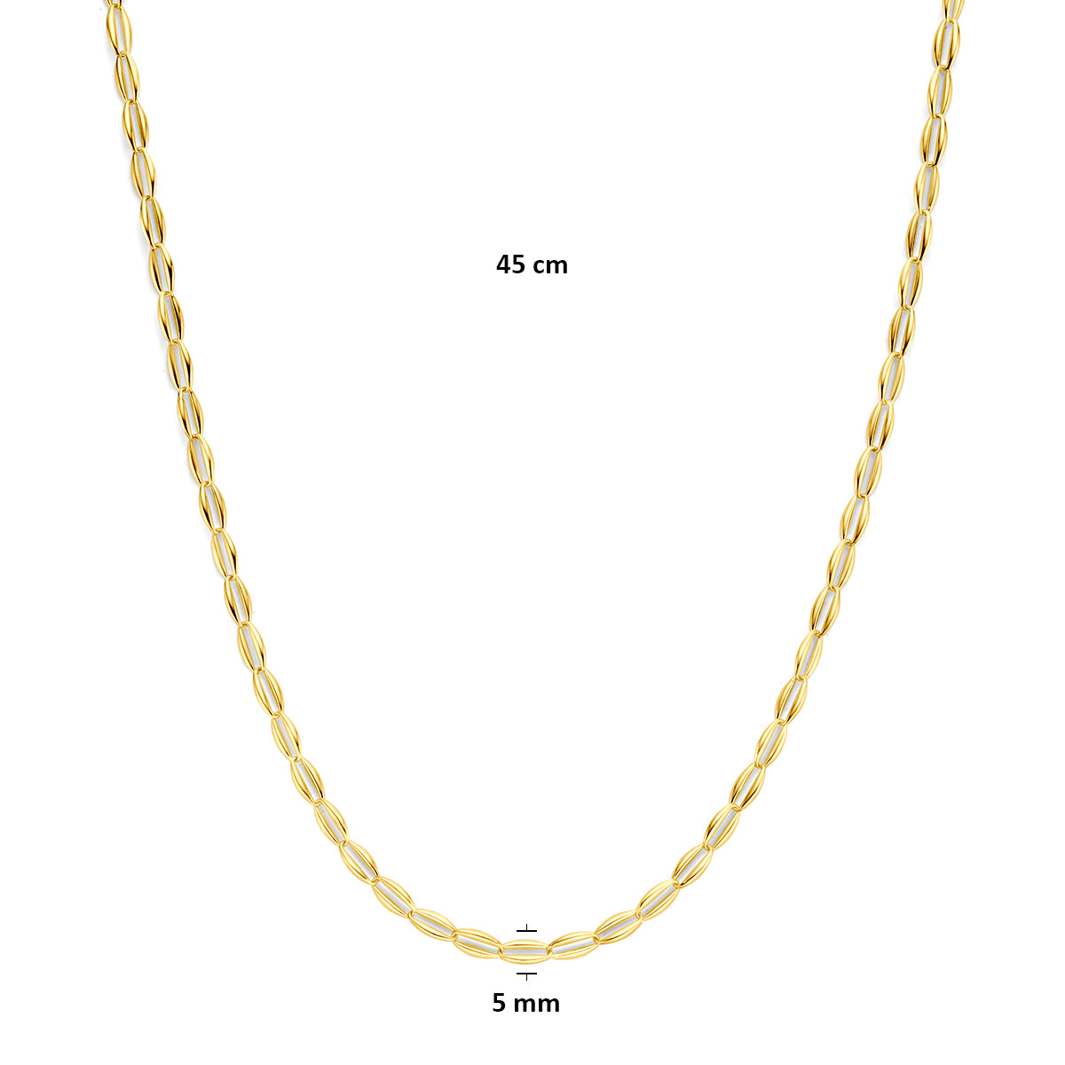Fantasy Collection Collier anker 9K geelgoud 5 mm 45 cm - afbeelding 4