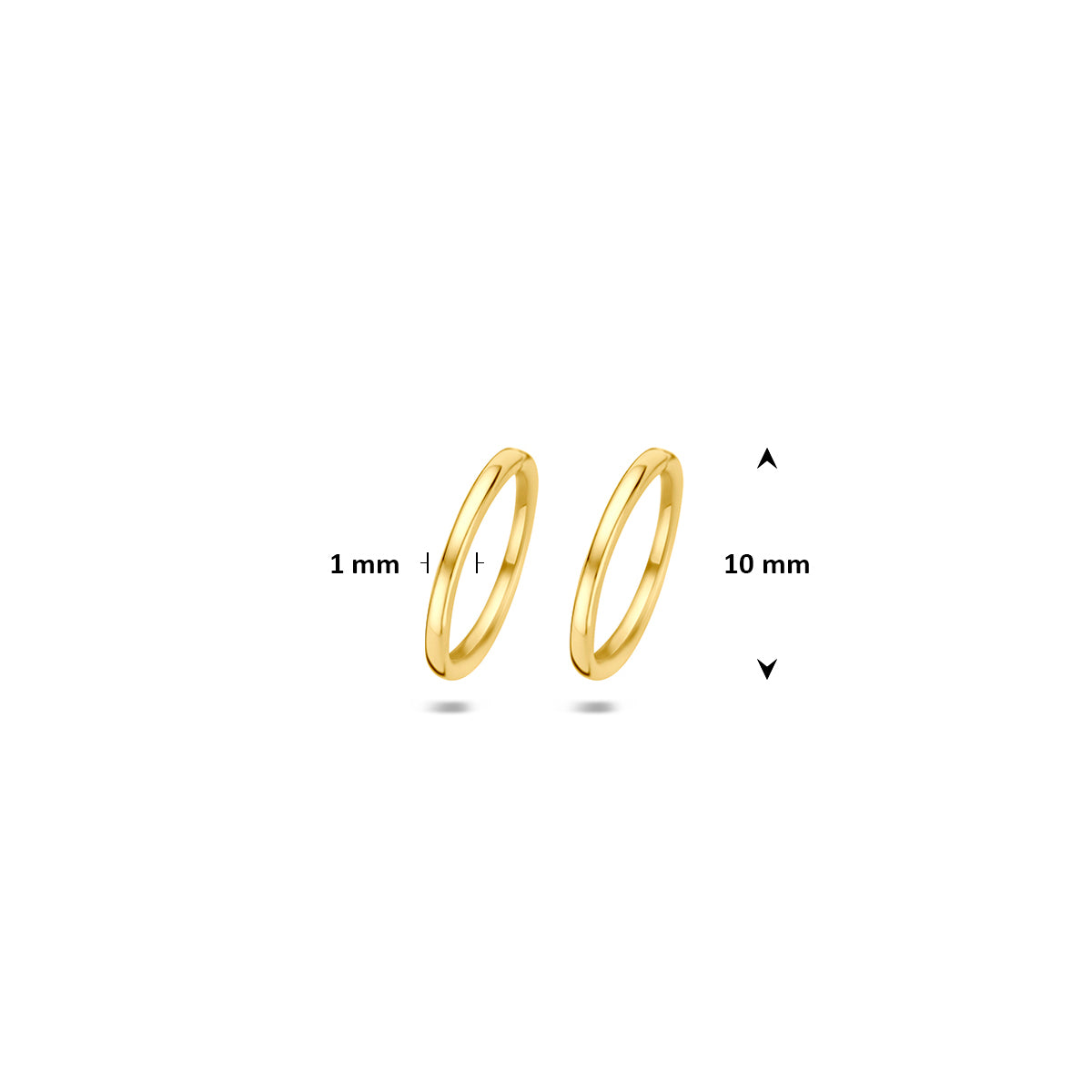 Fantasy Collection Klapoorringen buis 9K geelgoud 1 mm - afbeelding 4