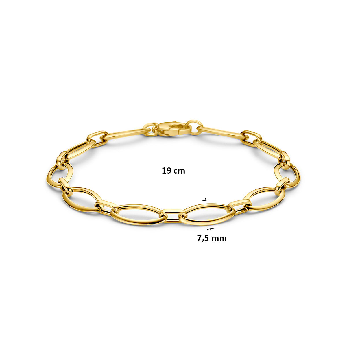 Fantasy Collection Armband 9K geelgoud 7,5 mm 19 cm - afbeelding 3