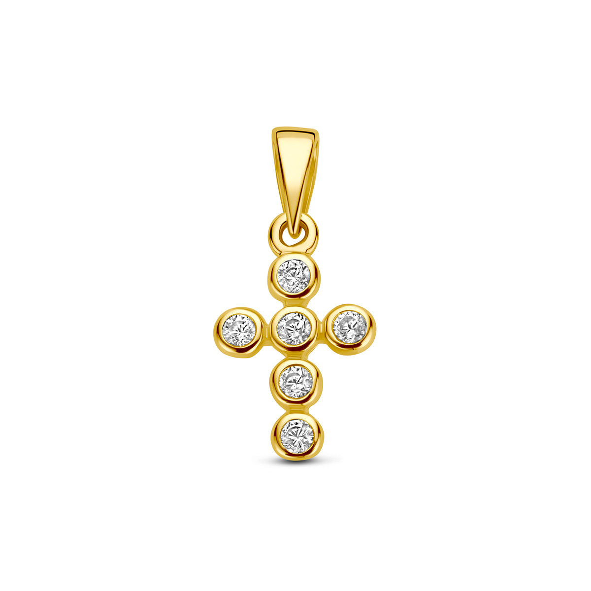 Fantasy Collection Hanger kruis zirkonia 9K geelgoud 9 mm