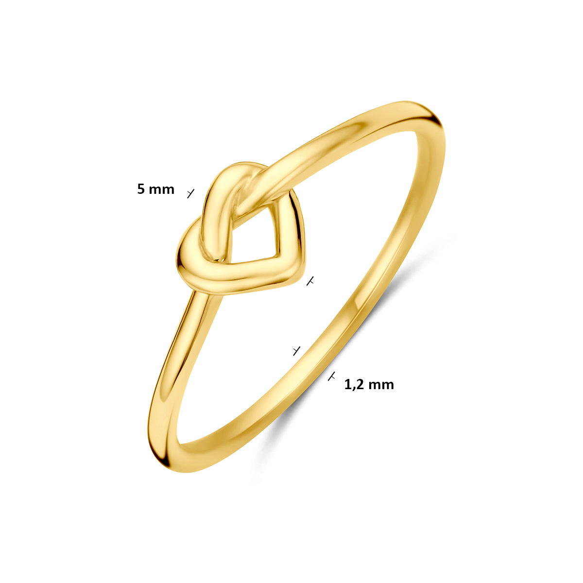 Fantasy Collection Ring knoop hartje 9K geelgoud - afbeelding 5