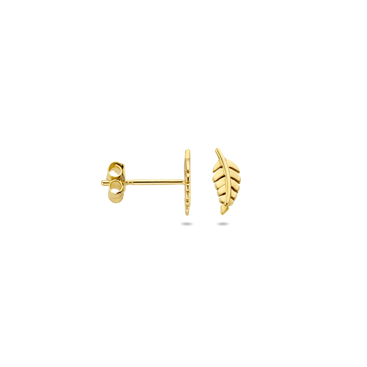 Fantasy Collection Oorknoppen veer 9K geelgoud 8 mm - afbeelding 3